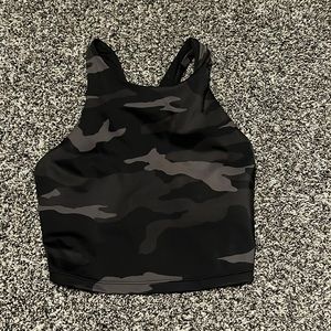 The brand is Athleta, color is camo grey and black, and size is XS